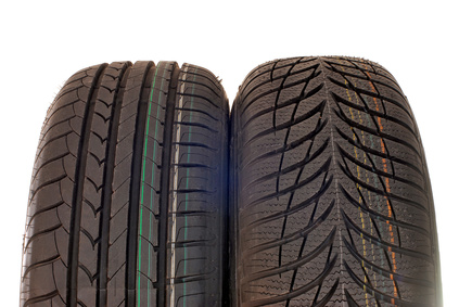 Comparação da banda de rodagem dos pneus de verão e inverno