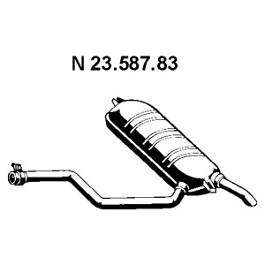 Amortecedor, Panela de escape traseira