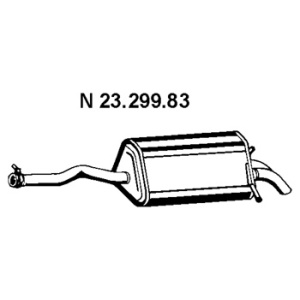 Amortecedor, Panela de escape traseira