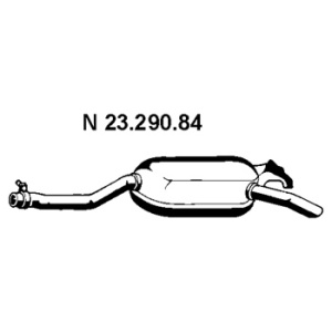 Amortecedor, Panela de escape traseira