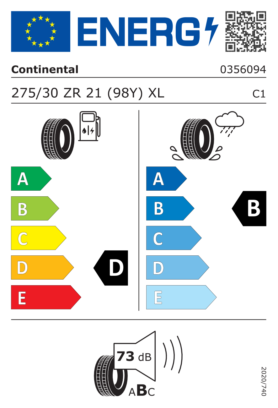 高品質の人気 送料無料 コンチネンタル 承認タイヤ CONTINENTAL ContiSportContact 5P 275 30ZR21 98Y XL  FR RO1 ContiSilent 4本