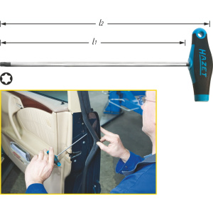 HAZET Screwdriver 828LG-T20 . Inside TORX® profile .  T 20 mm