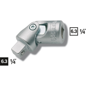 HAZET Articulação universal 869 . Quadrado oco 6,3 mm (1/4 polegadas) . Quadrado maciço 6,3 mm (1/4 polegadas)