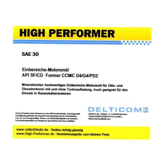 High Performer Hd Sae 30W Monograde Olie 60 Liter Vat huismerk kopen in de aanbieding