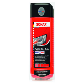 Image of Sonax Polish en Wax Color NanoPro rood 500 milliliter doos