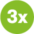 3X logo