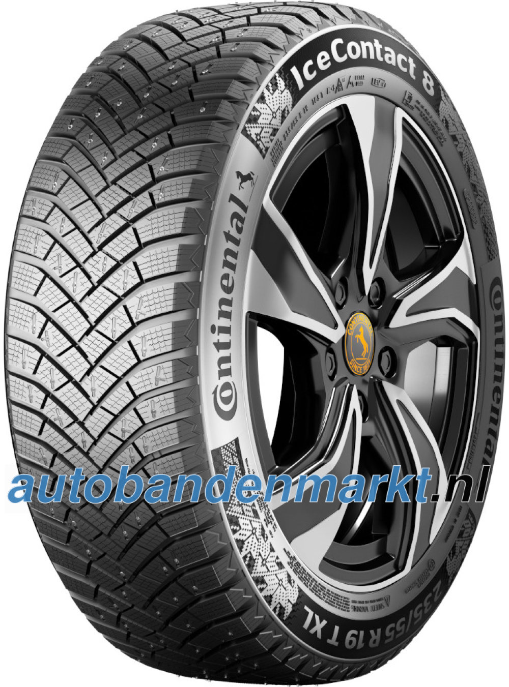 Afbeelding van Continental IceContact 8 ( 225/40 R19 93T XL EVc, met spikes, met velgrandbescherming )