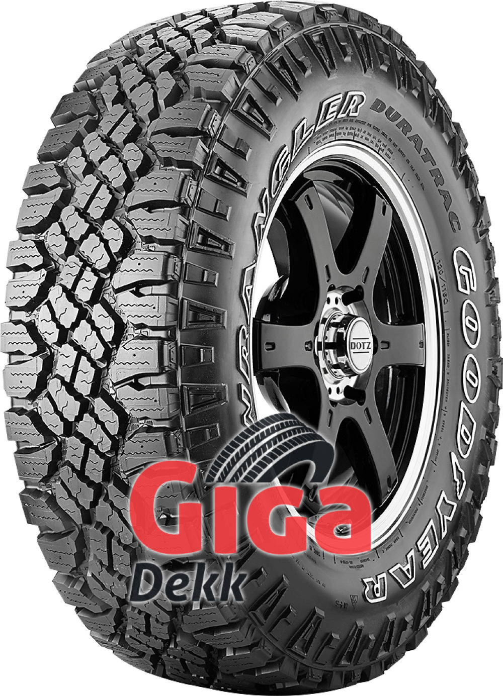 Goodyear Wrangler DuraTrac ( LT265/70 R17 112/109Q 6PR , med felgbeskyttelse (MFS) OWL ) Goodyear Wrangler DuraTrac ( LT265/70 R17 112/109Q 6PR , med felgbeskyttelse (MFS) OWL )