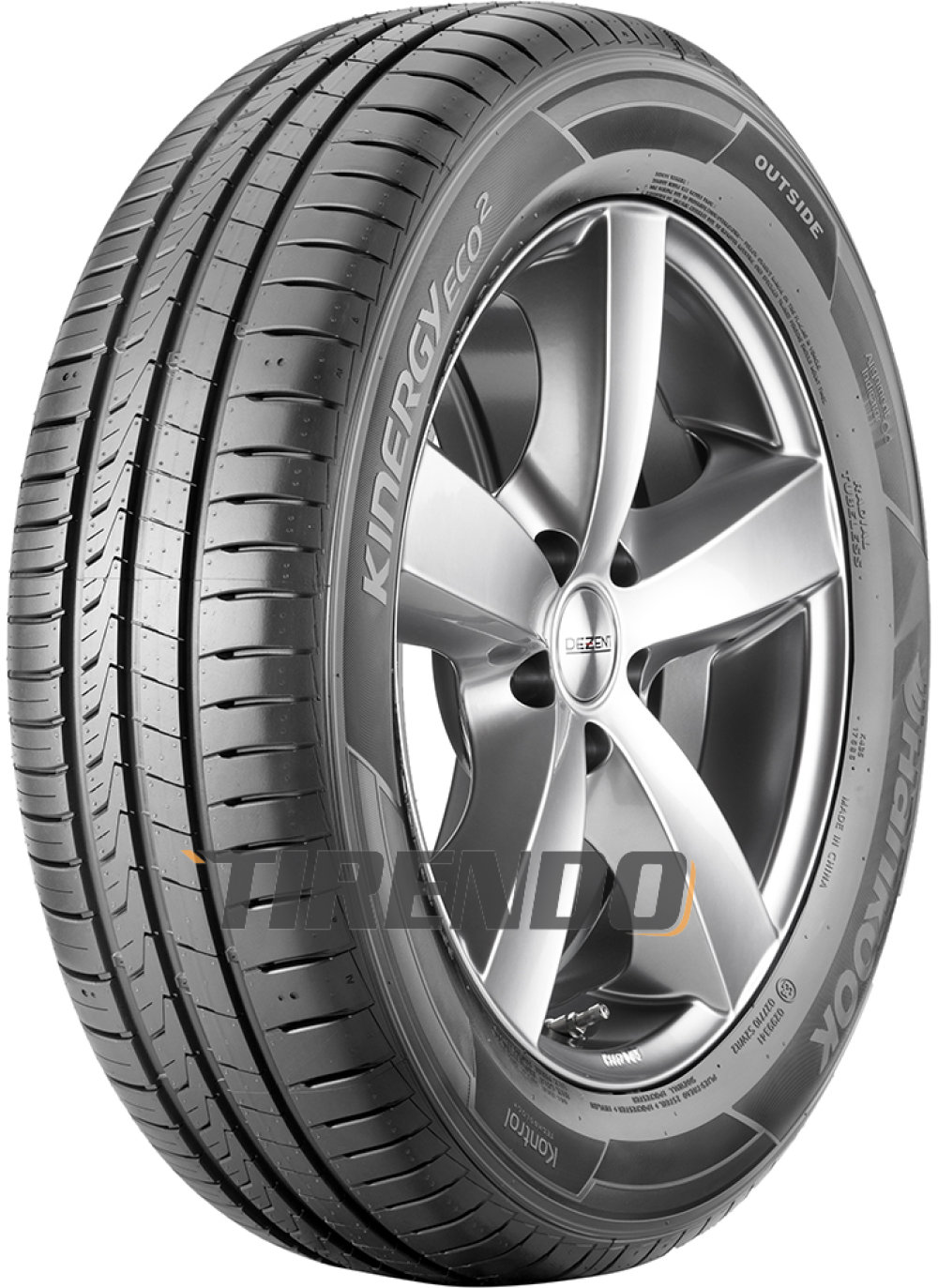 Pneu été Hankook Kinergy Eco 2 K435 - 165/80R15 87T - Économe En Carburant, Bonnes Performances Sol Mouillé