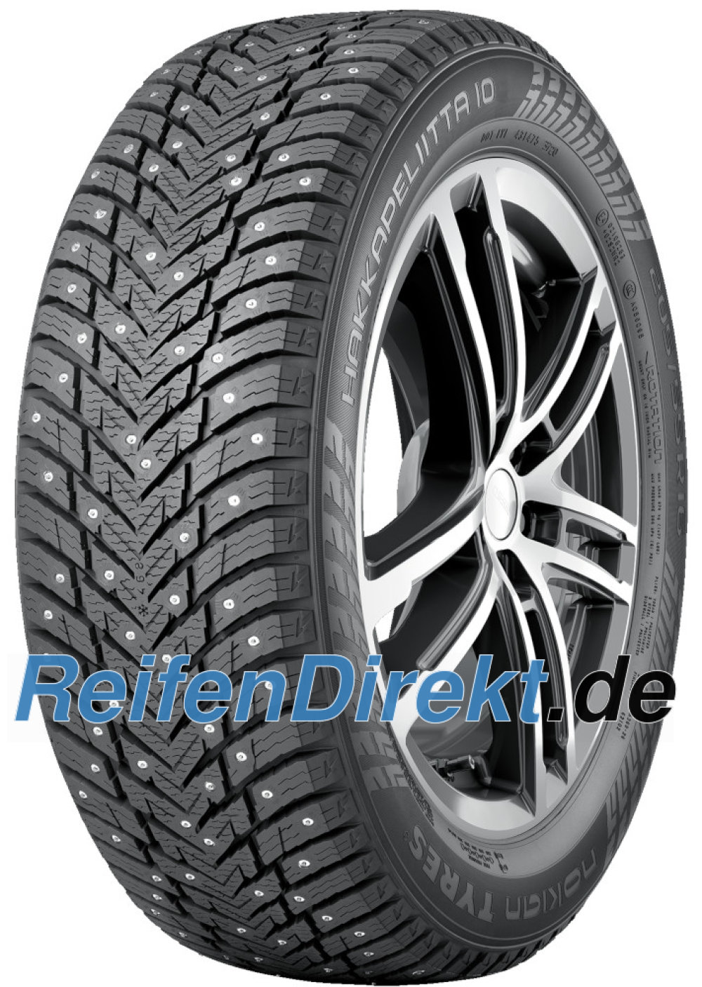 Nokian Hakkapeliitta 10 ( 255/45 R20 105T XL Aramid Sidewalls, SUV, bespiked, mit Felgenschutz (MFS) )