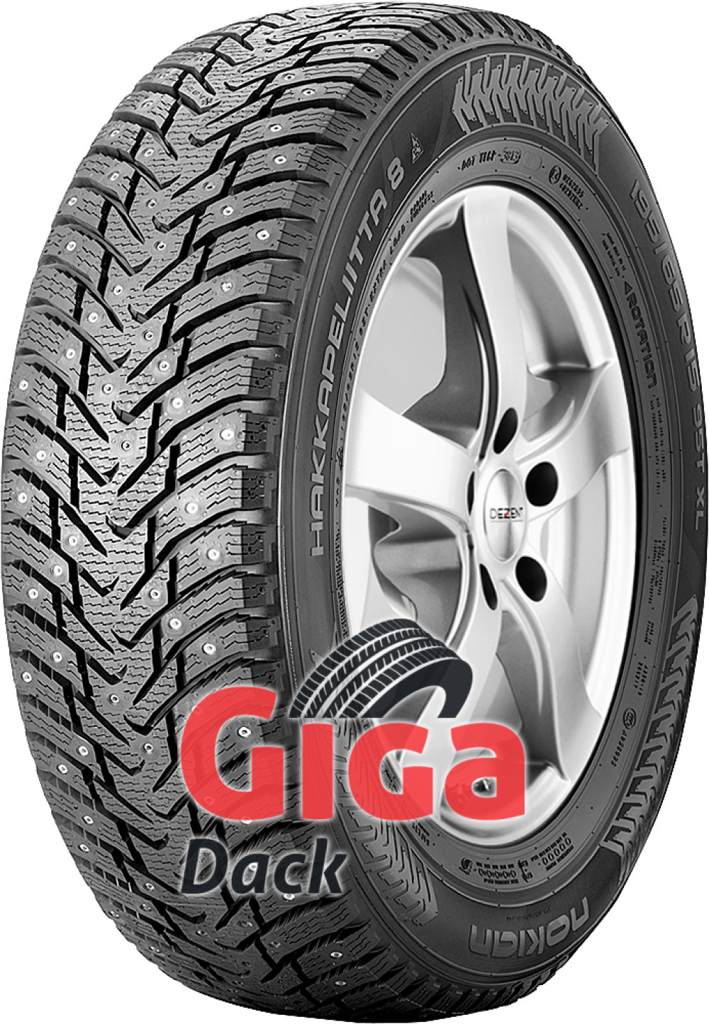 Nokian Hakkapeliitta 8 ( 255/40 R18 99T XL Dubbade, med fälg skyddslist (MFS) ) Nokian Hakkapeliitta 8 ( 255/40 R18 99T XL Dubbade, med fälg skyddslist (MFS) )