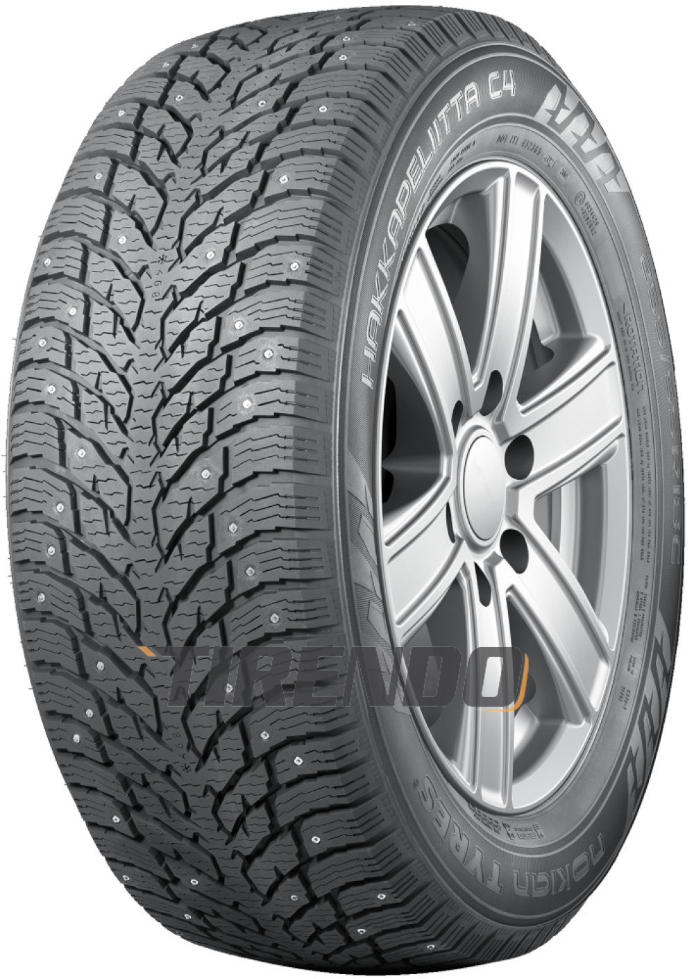 Nokian Hakkapeliitta C4 ( 255/55 R18C 117/115R 8PR Aramid Sidewalls, med pigger )