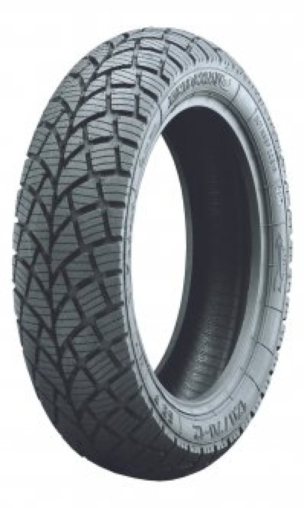 K66 LT Snowtex ( 120/70-12 RF TL 58S bakhjul, M+S merking, M/C, Gummiblanding SILICA SIO2, forhjul )
