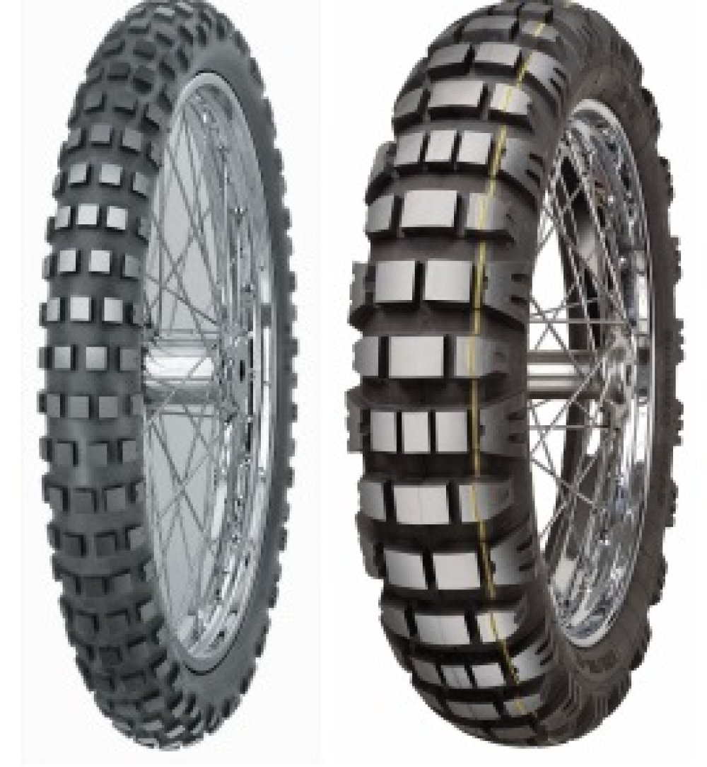 E-09 ( 140/80-17 TL 69R bakhjul, M+S merking, Gummiblanding Dakar, gelb )