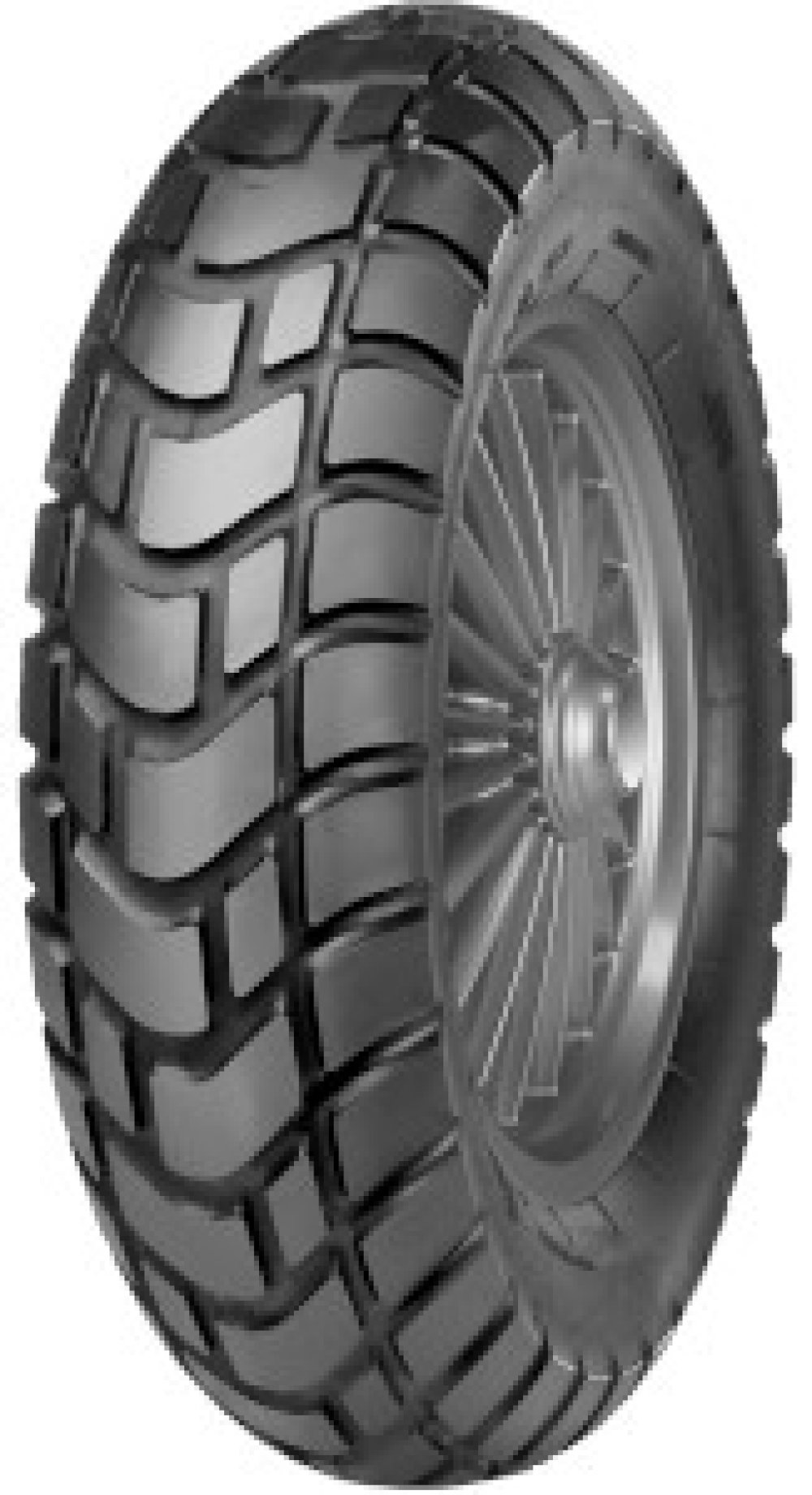 MC17 ( 120/90-10 TL 56J bakhjul, forhjul )